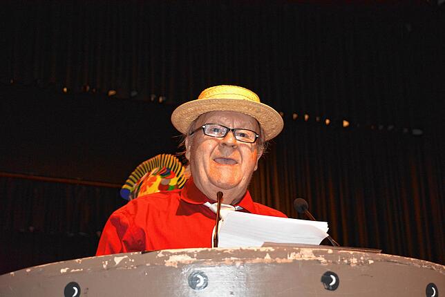 Bruno Gangl gehört zu den Urgesteinen des Markdorfer Dreckkübelgschwätz, hier bei seinem letzten Auftritt 2019.