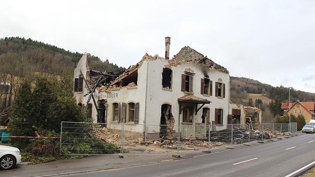 Das ehemalige Gasthaus Adler in Schwaningen wurde ein Raub der Flammen und war für die Familie Kraft ein weiterer Schicksalsschlag.