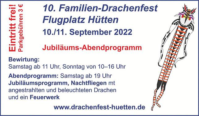 Bild 1: 10.Familien-Drachenfest Hütten: Buntes Spektakel für die ganze Familie