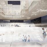 Ein futuristischer Bau zwischen Palmen: Der Pavillon soll Aushängeschild der Industrie im Südwesten sein.