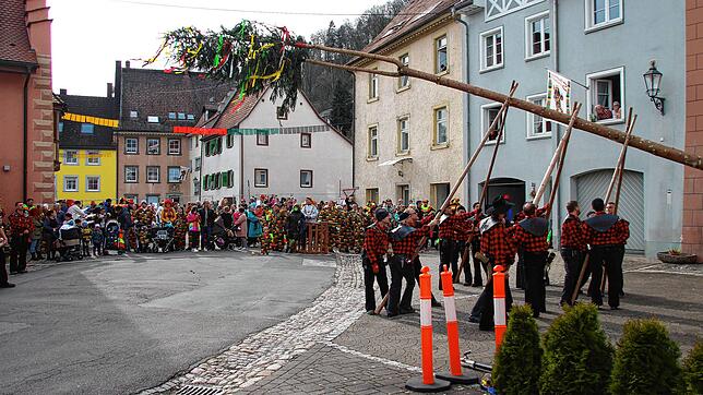 Bild : Bilder der Entmachtung des Bürgermeisters und dem Narrenbaum stellen am Schmutzigen Donnerstag