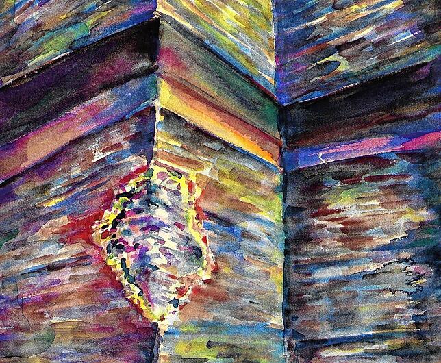 Ausschnitt eines Aquarell-Werks von 1988.