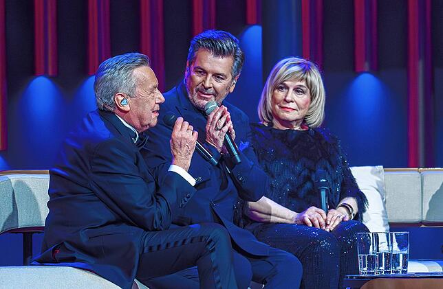 Schwelgen in Erinnerungen: Roland Kaiser (von links), Thomas Anders und Mary Roos.