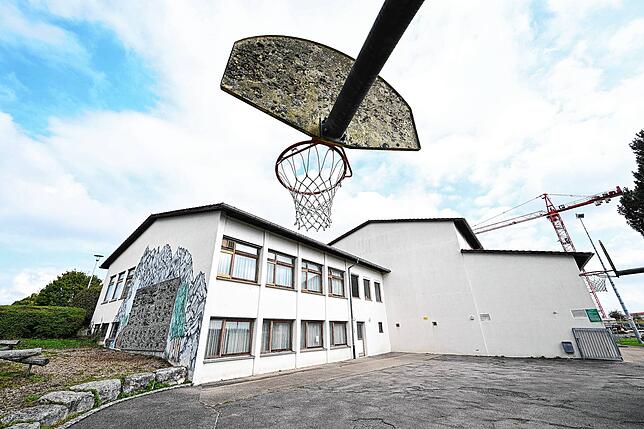 Blick auf die alte Gemeindehalle in Kirchberg an der Murr.