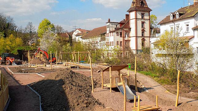 Im rückwärtigen Bereich des Mühleareals entsteht derzeit der Spielplatz für die neue Kindertagesstätte.