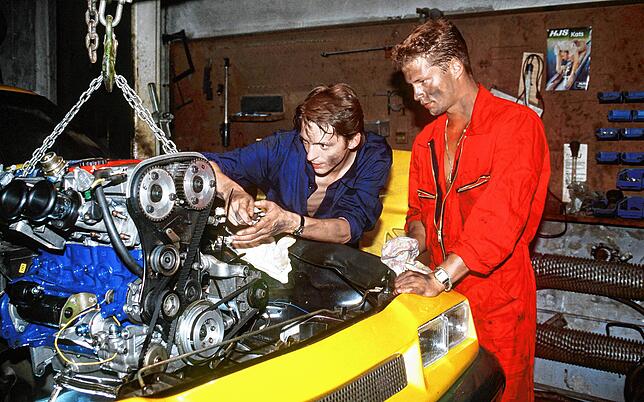 Sprit-Streifen mit Kult-Status: Til Schweiger (r) und Stefan Gabelhoff im Film „Manta Manta“ von 1990.