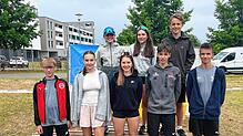 Erfolgreiche Mountainbiker: Yves Kupferer, Maximilian Mutter, Eric Ullrich und Lucien von Schütz belegen einen fünften Platz. Carla ...