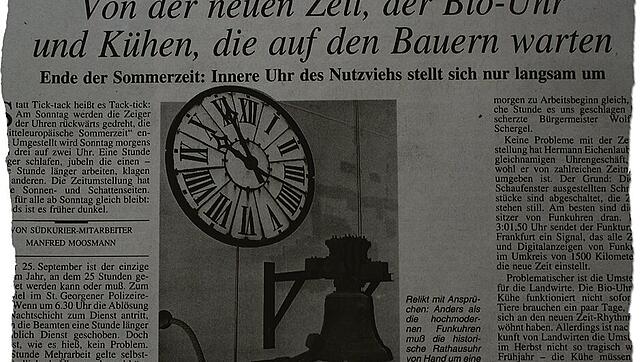 Die Umstellung von Sommerzeit auf Winterzeit ist vor 25 Jahren immer wieder Thema auch in St. Georgen, wo vor allem Landwirte ihre ...