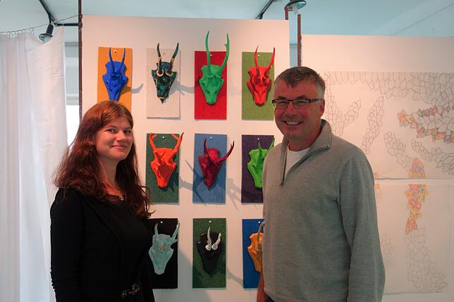 Irene Fechau und Klaus Hold freuen sich, dass die Künstler des Skid-Ateliers mit der neuen Galerie jetzt eine Ausstellungsfläche in der ...