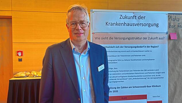 Matthias Geiser, Geschäftsführer des Schwarzwald-Baar-Klinikums, informiert zum aktuellen Stand bei der Klinikumsentwicklung.