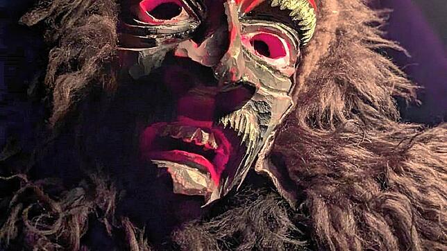 Eine aufwendig gestaltete Maske der  Hohenhewenteufel. Bild: Hubert Kessler