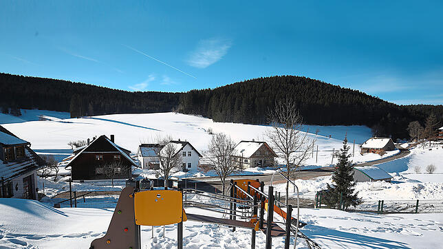 Der neue Spielplatz am Dorfgemeinschaftshaus in Linach wurde festiggestellt.