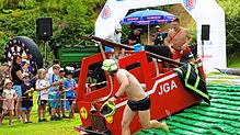 Viel Spaß verspricht der Waterslide-Contest 2025 an der Adlerschanze. Ob es wieder so fantasievolle Funmobile geben wird? Foto: Kommert