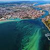 Ein Blick aus der Luft auf den Konstanzer Trichter. Auf beiden Seiten des Rheins werden Demonstrationen stattfinden, der Schwerpunkt ...