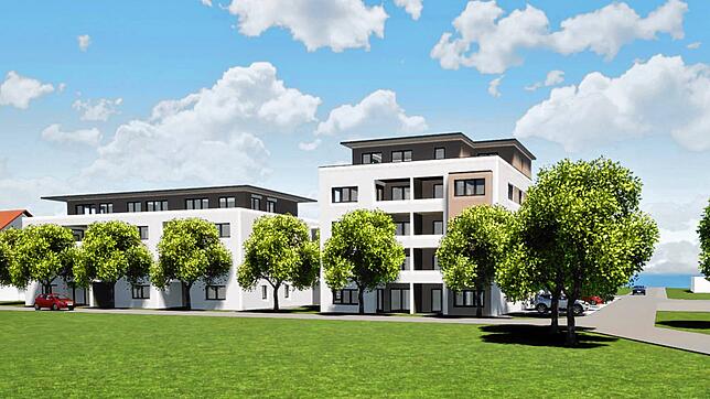 Geschosswohnungsbau in Lottstetten: So wird die Fassade in der Gärtnereistraße aussehen, rechts die Sägereistraße.
