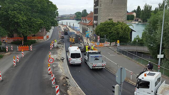 Eine Baustelle kurz vor dem Abschluss: Der Rheinsteig ist ab Mitte Juli wieder voll befahrbar. Doch davor muss noch die letzte ...