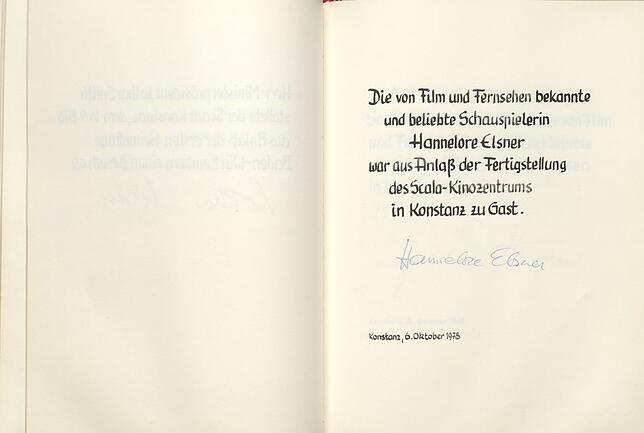 6. Oktober 1978: Die Schauspielerin kam damals zur Eröffnung des Scala-Kinos nach Konstanz. Begrüßt wurde sie von Oberbürgermeister ...