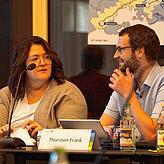 Jennifer Maier (Ortsvorsteherin Watterdingen) und Stadtrat Thorsten Frank bei einer der letzten Sitzungen des Gemeinderates im neuen ...