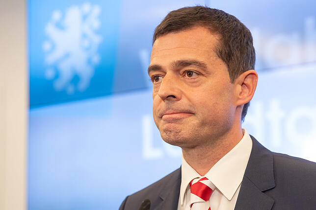 Landtagswahl in Thüringen Mike Mohring, Spitzenkandidat der CDU reagiert auf der CDU-Wahlparty nach Bekanntgabe der ersten Prognosen zur Landtagswahl in Thüringen.