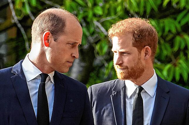 Bei der Beerdigung der Queen im September vergangenen Jahres trafen sie aufeinander: Prinz William (links) und sein jüngerer Bruder ...