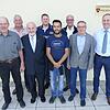 Bürgermeister Maik Lehn (rechts) mit den ausscheidenden Gemeinderäten (von links) Michael Buhl, Wolfgang Lemke, Günther Gotthold Töpfer, ...