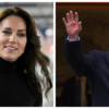 König Charles III. winkt beim verlassen der Londoner Klinik. Kate, Prinzessin von Wales, lächelt bei ihrem Besuch in Sebby&lsquo;s ...