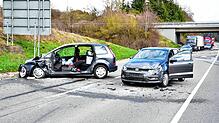 Am Montagnachmittag kam es zu einem Zusammenstoß auf dem Nordzubringer der B 523