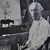 Hans Dieter, der Maler, Zeichenlehrer und Dichter in seinem Atelier. Bild: Kulturverein