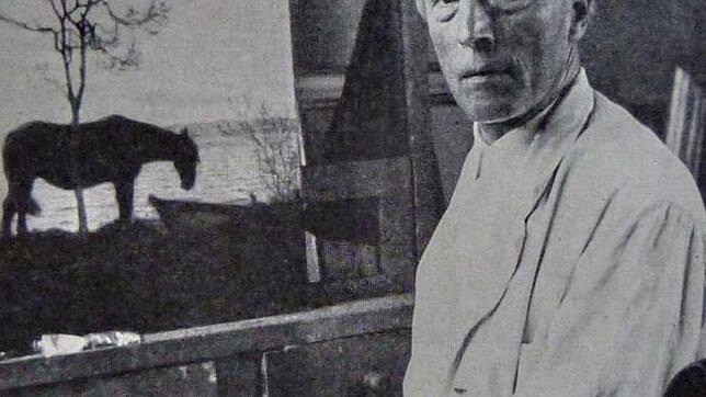 Hans Dieter, der Maler, Zeichenlehrer und Dichter in seinem Atelier. Bild: Kulturverein