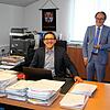 Das wird sein neuer Arbeitsplatz sein: Dominik Männle (links) wird hier offiziell ab Montag, 8. Juni Platz nehmen. Der amtierende ...