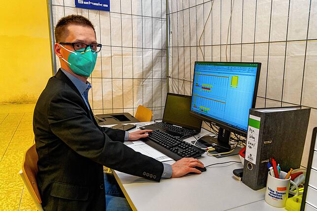 Matthias Lachnit ist stellvertretender Leiter des Impfstützpunkts in Villingen &ndash; hier auf einem Foto von Anfang März.