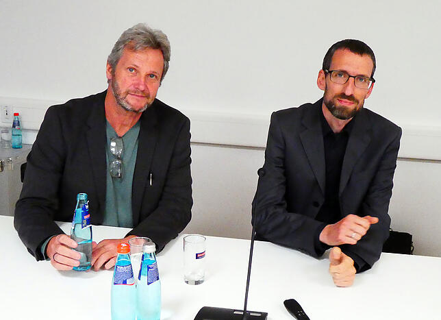 Die Architekten Holger Korbjuhn (links) und Max Lauer