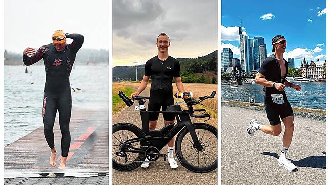 Schwimmen, Radfahren und Laufen machen einen Triathlon aus. Daniel Leibinger absolviert diese Teildisziplinen. Am Sonntag, 14. September ...