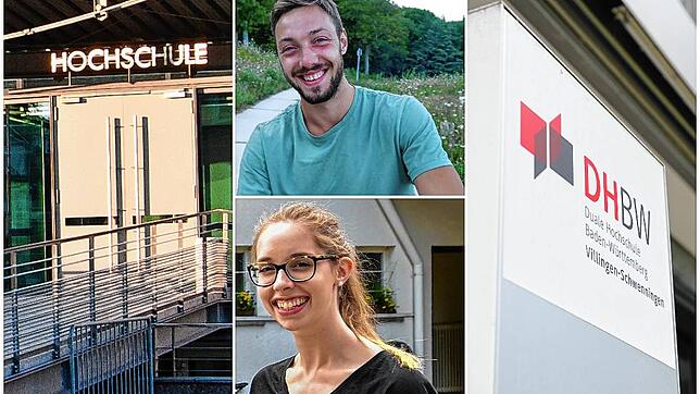 Moritz Schaumann studiert an der Hochschule Furtwangen (links), Angelina Fauth an der Dualen Hochschule Baden-Württemberg (rechts).