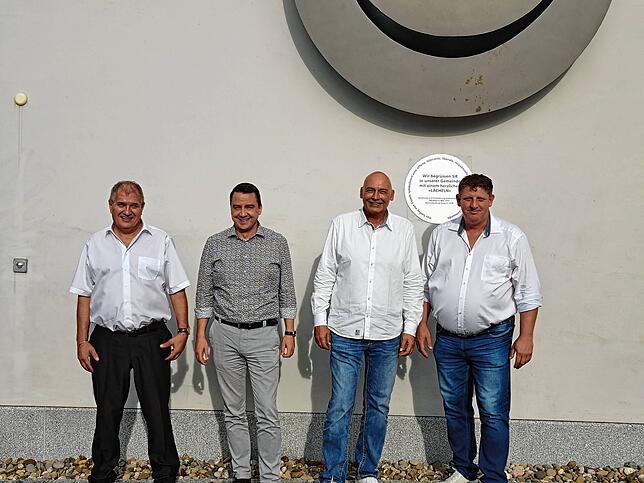 Die Gemeindeammänner der Gemeinden am Sisslerfeld (von links): Stefan Grunder (Eiken), Bruno Tüscher (Münchwilen), Rainer Schaub ...