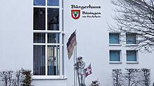 Das „Bürgerhuus“: So soll die Beschriftung des Büsinger Bürgerhauses künftig aussehen. Visualisierung: Herbert Bührer
