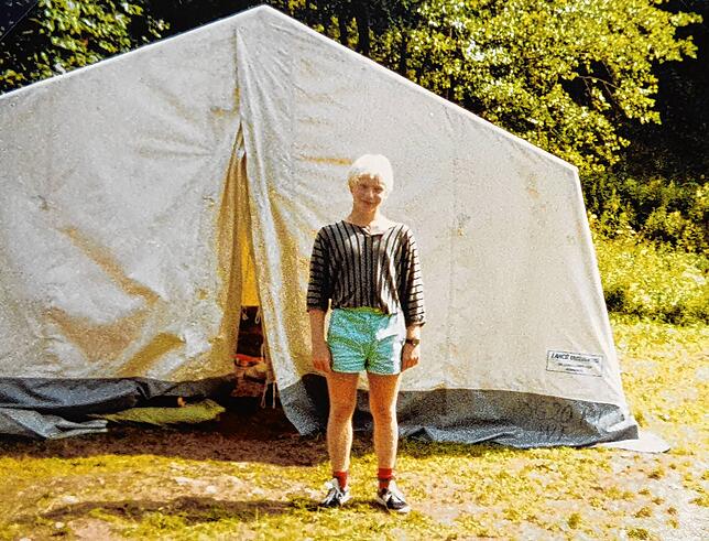 Patrick Koch 1987 als Fez-Kind im Zeltlager in Unteralpfen. Seit der ersten Veranstaltung im Sommer 1981 war er beim Waldshut-Tiengener ...