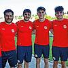 Trainingsauftakt beim SV Aasen mit (von links): Assistenztrainer Thomas Minzer, Assistenztrainer Ridvan Avim, Sebstian Sauter, Tim ...