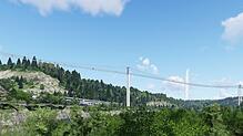 Eine Computeranimation zeigt, wie sich die geplante Hängebrücke für Fußgänger durch das Neckartal an Rottweil vorbei zum neuen ...