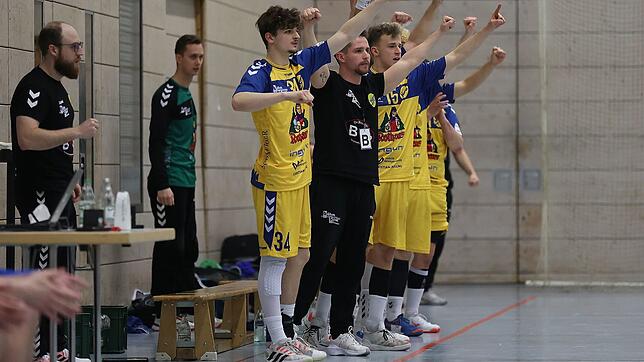 Jubel bei der HSG Konstanz II nach dem Derbysieg gegen Steißlingen.