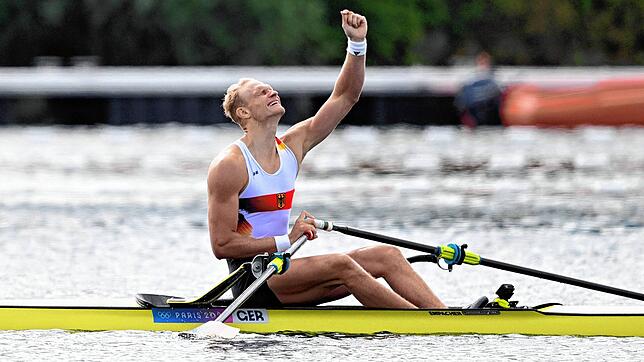 Oliver Zeidler aus Deutschland jubelt nach seinem Olympiasieg.
