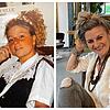 Silvia Rausch 1989 mit Dauerwelle und hohem Zopf (Bild links) und 2021 mit sogenannten Messy-Bun, also ein Art unordentlichen Dutt.