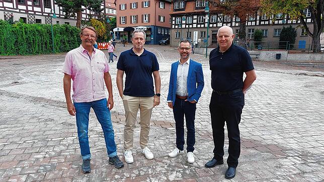 Rainer Böck vom GVO (Gewerbeverband Oberzentrum) Citymanager Thomas Herr, Matthias Jendryschik (Geschäftsführer der Stabsstelle ...