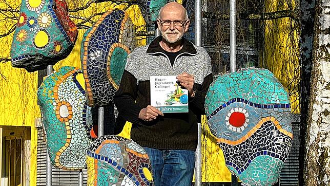 Jörg Rinninsland in der Steinwolke. Das ist ein Projekt, welches er 2012 bis 2018 mit Rehabilitanden des Hegau-Jugendwerks in Gailingen ...