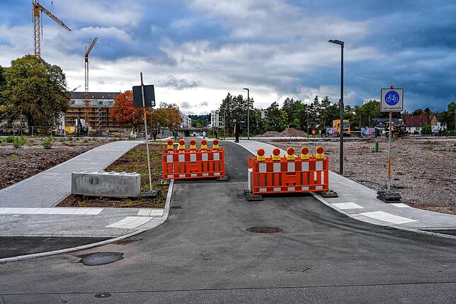 Der neue zentrale Radweg.