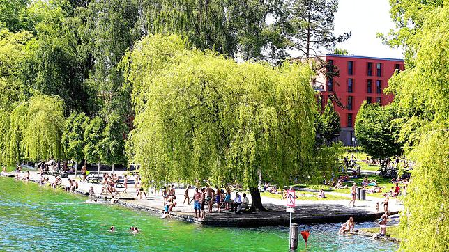 Herosé-Park im Sommer. Die einen baden, die andern raubten.