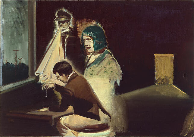 Geisterseher im 21. Jahrhundert: „Das Pendel“ heißt dieses Gemälde des modernen Malers Neu Rauch (*1960).