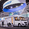 Blick auf Reisemobile am Stand von Hymer auf der Campingmesse Caravan Salon in Düsseldorf. Im Herbst wurde bekannt, dass Hymer verkauft ...