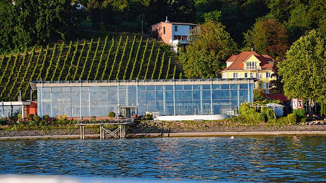 Mehr Sauna, mehr Spa: Die Therme Meersburg, hier vom See aus, sollen saniert werden und mit einem Neubau erweitert werden.
