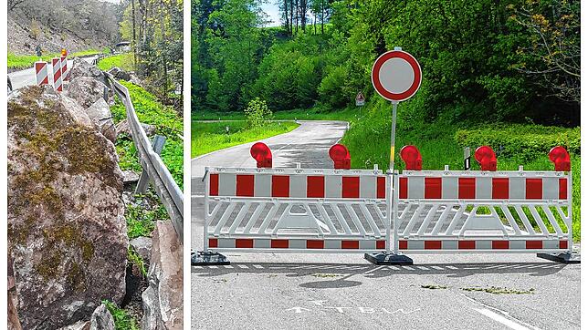 Am 29. April stürzten zehn Kubikmeter Felsmaterial auf die L157. Seitdem ist das Schlüchttal zwischen Witznau und Riedersteg gesperrt.